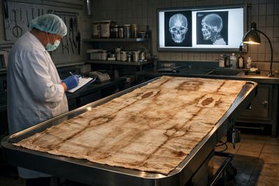 Das Tuch auf dem Seziertisch der Gerichtsmedizin (KI)